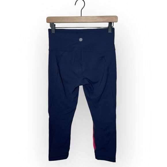 Athleta Salutation Color Block Capri Pink Navy - Picture 5 of 10